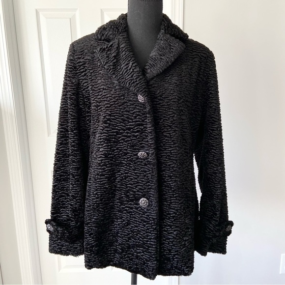 Simon Chang Heavy Crinkled Black Velvet Jacket - Picture 1 of 15